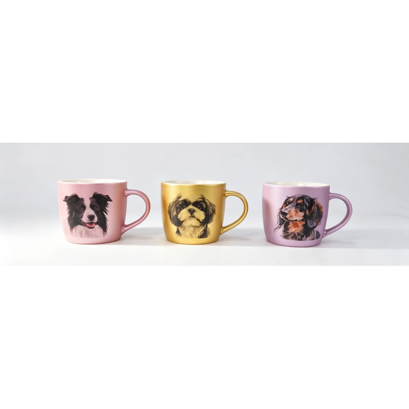 Metallic Shine Dog Breed Portrait Ceramic Mug