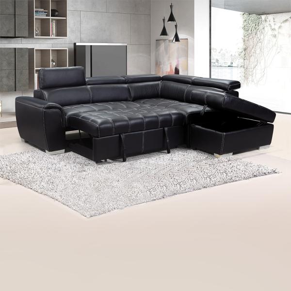 Fabric Sectional Folding Sofa Bed Multifunctional Anti Abrasion