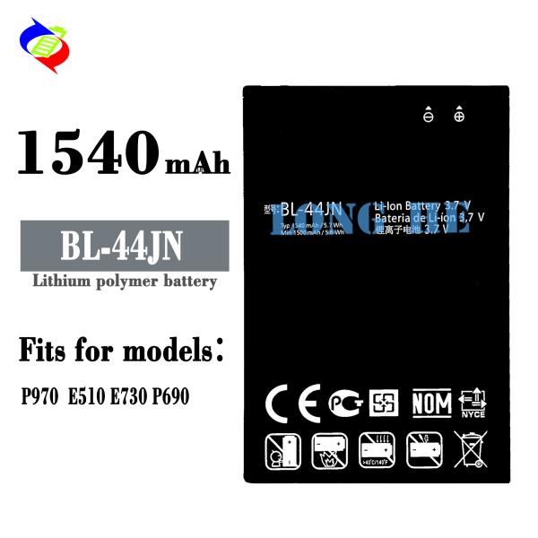 BL-44JN Bateria recarregável de iões de lítio para LG E400 E730 E510 P690 P970 C660 P698 P693 OEM