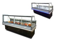 O supermercado fino vertical da carne fresca do OEM indica a exposição do alimento do supermercado do refrigerador