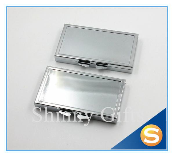Shinny Gifts 7days Metal Pill Box Metal storage boxes for pill OEM/ODM is available Square Shape Silver Plating