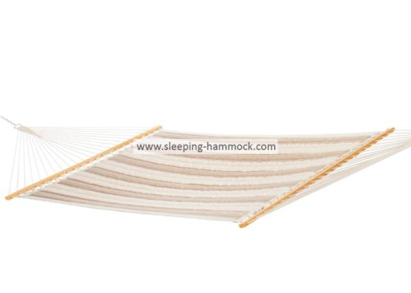 Outdoor Portable Folding Two Person Heavy Duty Double Hammock With Stand Sandy Stripe Stylish