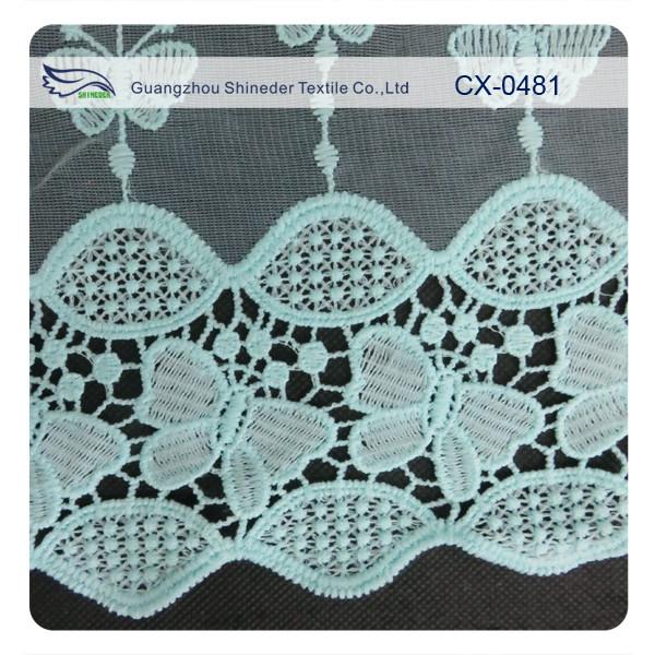 Butterfly Organza Embroidery Lace Fabric , Eco-friendly Dyeing / Normal Dyeing