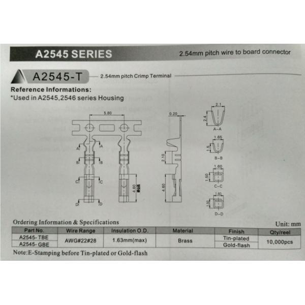 2.50mm Pitch Wire To Board Connectors Double Row SMT Housinh Wafer With PBT Material