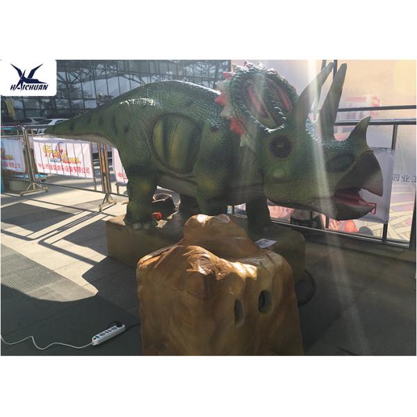 Life Size Farm Animal Models , Full Size Triceratops Dinosaur Lawn Sculpture 