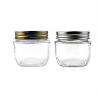 6 Oz Bouteilles en verre rondes au fond carré avec couvercle