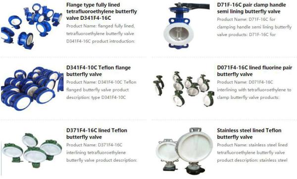 PFTE Lined Ball valve Butterfly valve check valve  stop valve Fluorine lined pipe fittings for Acid Chemical Tank