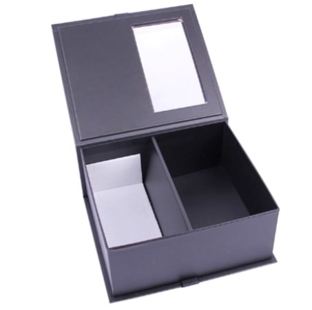 Luxury Rose Flower Gift Hinged Cardboard Box Clamshell Rigid Paper Box PVC Window