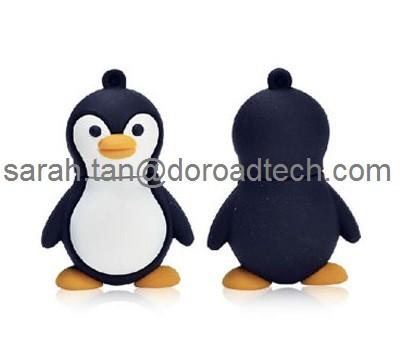 Cartoon USB Flash Drive High Speed Customized Cute Penguin PVC USB Stick