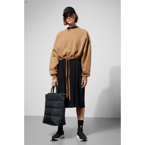 Simple Design Inner Blanket Cropped Drawstring Sweatshirt