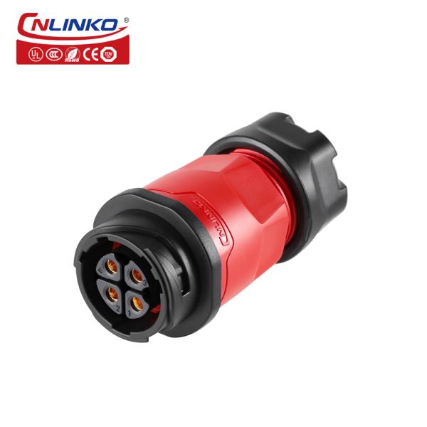 Cnlinko YM Series M20 Plastic Quick Bayonet 4 Pin Circular Power Connector with Dustproof Cover Design
