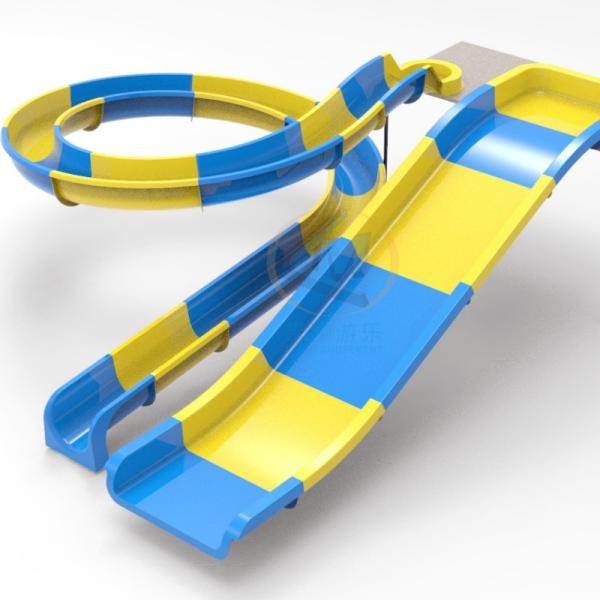 Custom Height FRP Fiberglass Pool Slide Durable UV Corrosion Resistant