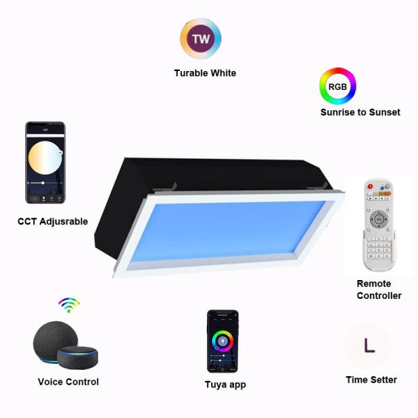 Ceiling-Mounted Smart Skylight – Circadian Rhythm Light Therapy Panel for Healthier Indoor Living