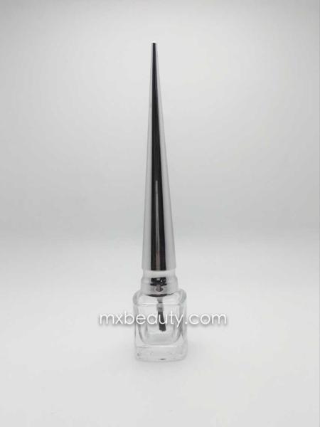 conical magic wand shape metallic nail polish cap uv coating nail polish bottle flat brush nail polish packaging