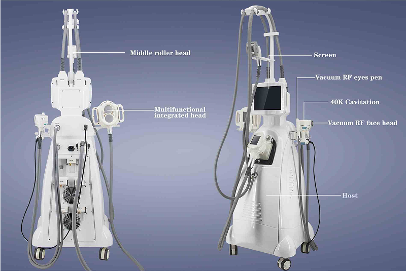 Wrinkle Removal Anti Cellulite 40K Cavitation Rf Vacumm Roller 360 Rotating Velashaping Slimming Machine
