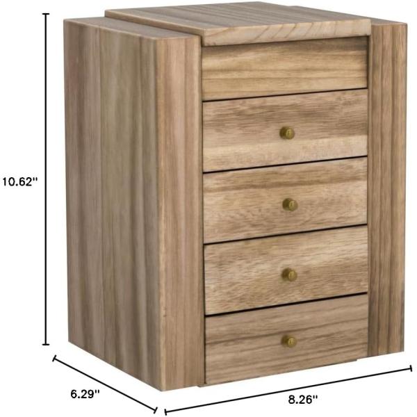 Environmental 5-Layer 4 Drawers Large Wood Organizer Box With Mirror Wood Jewelry Box