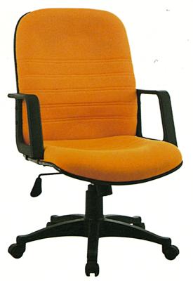 Ginger Yellow Stationary Cloth Desk Chair , Fabric Upholstered Office Chair On Wheels