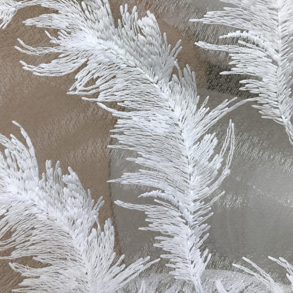 Белое простирание вышило ткани шнурка сетки двором для платья свадьбы/платья вечера