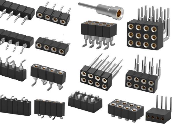 二重列PCB丸ピンヘッダーコネクタ 機械製 女性ヘッダー 1.27mm 2.0mm 2.54mm