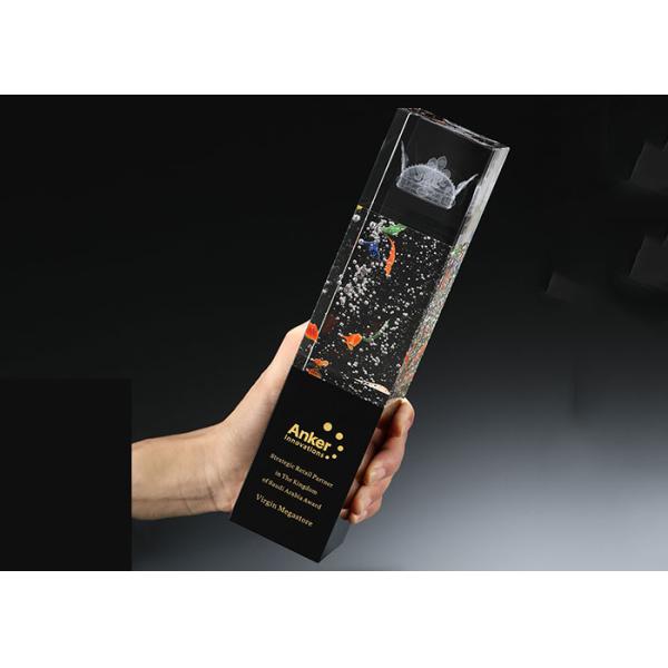 Durable K9 Crystal Trophy Cup Custom Engraving Logo / Texts Solid Structure