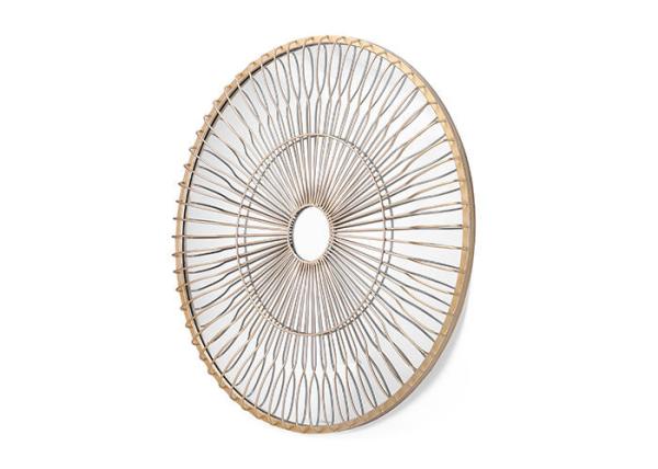 Wrought Frame MDF Decorative Round Metal Wall Art Mirror