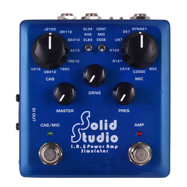 Solid Studio IR Power Amp Simulator Guitar Multi Effect Pedal Dual Footswitch Builtin 8 Cabinet 8 Microphone True Bypass