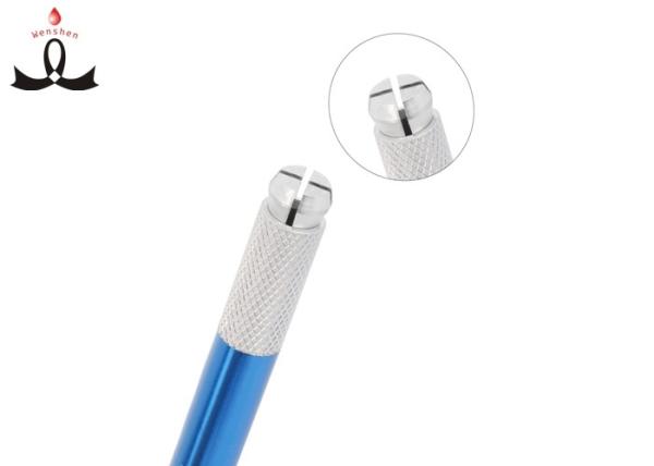 Unique Shape Light Blue Manual Eyebrow Tattoo Pen Easy Coloring Microblading Pen