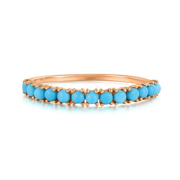 Custom Jewelry Half Turquoise Gold Plated Durable Delicate 925 Silver Rings Fashion