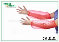 Rouge Taille libre à usage unique Manches de bras en plastique PE pour l' anti-huile et imperméable