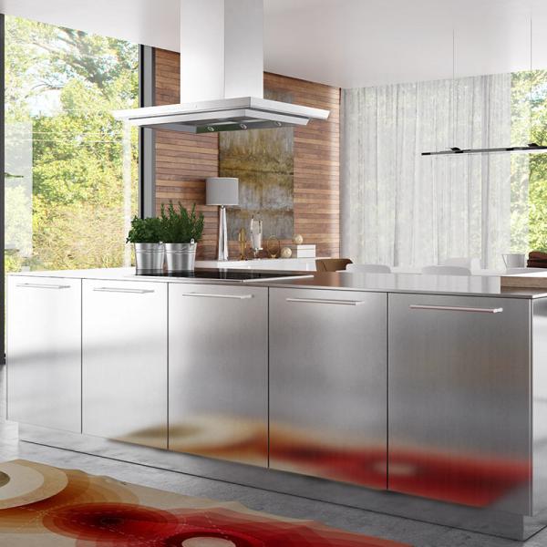 Silver Stainless Steel Kitchen Storage Cabinets Corrosion Resistant
