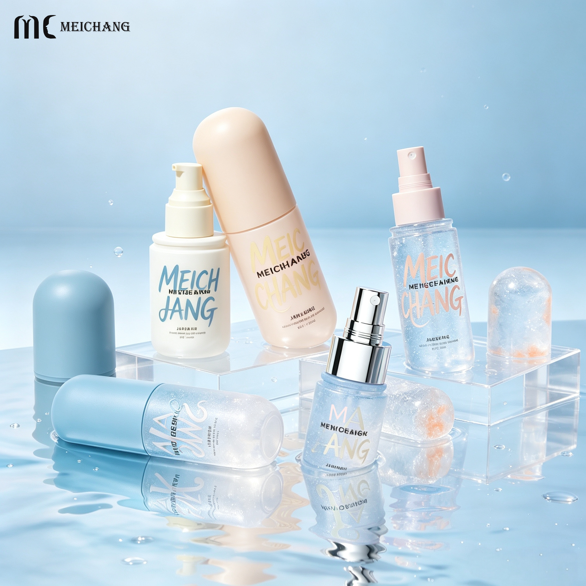 40ml 60ml 80ml 100ml 120ml Eco-Friendly Pill-Shaped PCR PET Cosmetic Bottle with Interchangeable Fine Mist Spray & Lotion Pump for Body Oil & Skincare(MC-444)