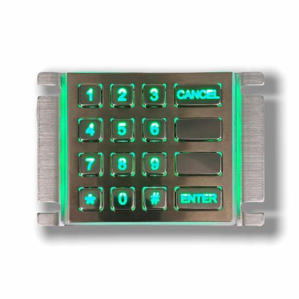 IP65 Rated Waterproof Metal KeyPad 100mm*91.5mm Size for Industrial Control Applications with backlit
