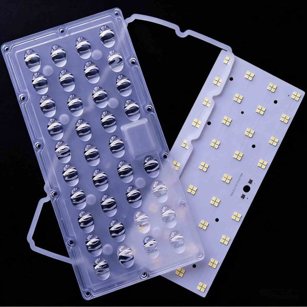 Custom 100W SMD 3030 LED PCB Board with 151x81 Degree Angle Lens for Lighting Solutions