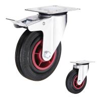 Roulettes en caoutchouc de capacité de pouce 284lbs de pp 8 avec le plat fixe