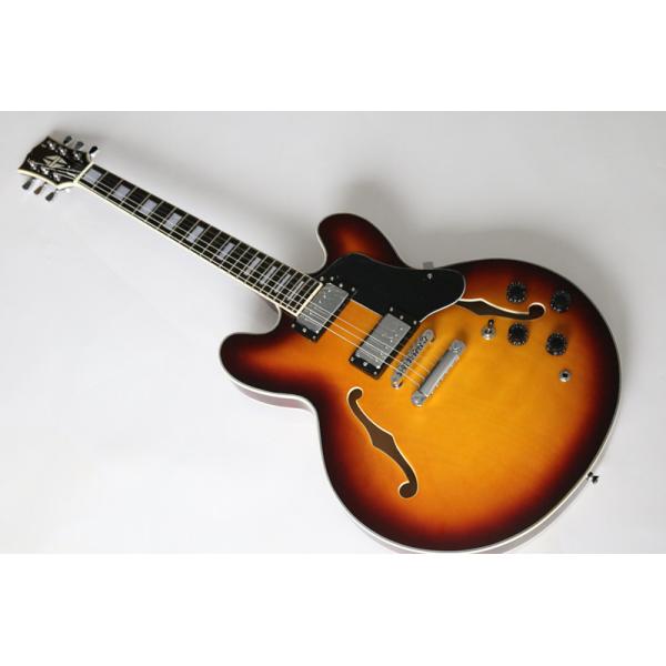 New style tobocco burst Gold hardware shark fin hollow Electric Guitar The hollow jazz guitar