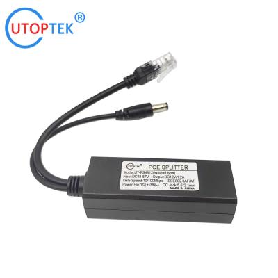 10/100M or 1000M 48V to 12V Isolated PoE Splitter Active IEEE802.3af/at for CCTV IP/APs/48V POE Switch