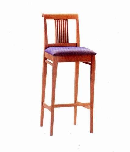 Antique Oak Wood Square Cushion Hotel Bar Stools With Round Back