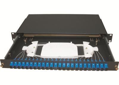 Deslizando 1u 24 movem o painel de remendo com gaveta e trança da fibra de 0.9mm