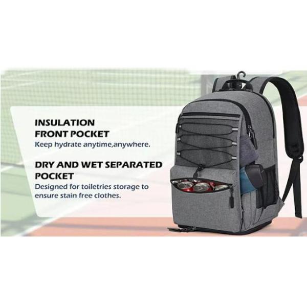 Многофункциональные теннисные ракетные сумки вмещают 2 ракетки с изолированным карманным вентиляционным обувным отсеком