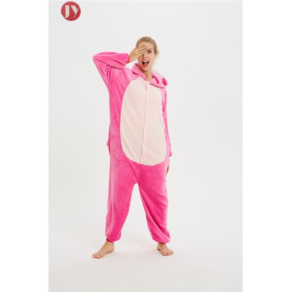 100% Polyester Flannel Christmas Warm Cute Pink Stitch Kigurumi Onesie