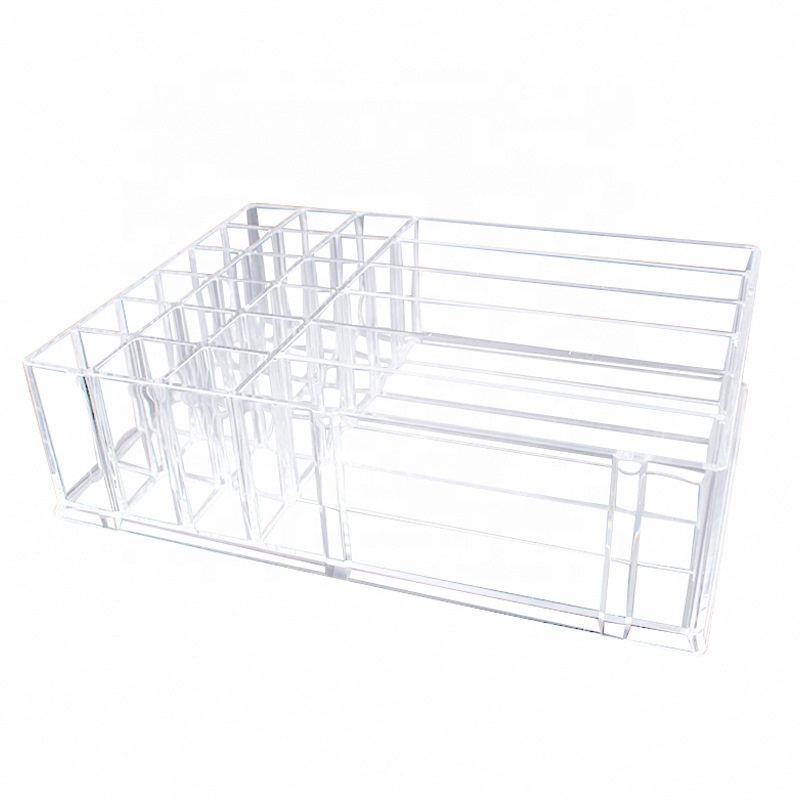 Multifunctional Acrylic Lipstick and Nail Polish Rack Clear Beauty Skincare Desktop Storage Box with Injection Technics