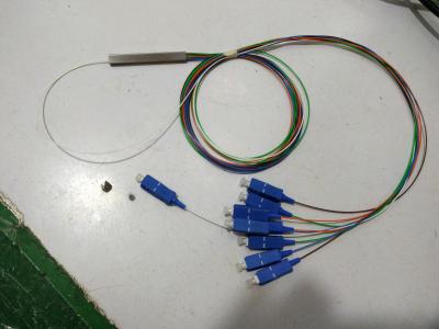 trança ótica do divisor IN/OUT 0.9mm G657A1 1m do Plc do tubo 1x64 de aço com o conector do SC UPC/APC