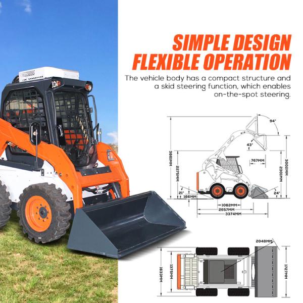 Hot Sale Cheap Price Skid Steer Track Loader Mini Skid Steer Stump Grinder For Sale