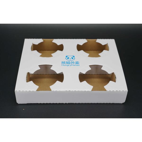 Factory Wholesale Custom Coffee Cardboard Cup Holders Eco Friendly Boba Bubble Tea Paper Cup Holder Tray