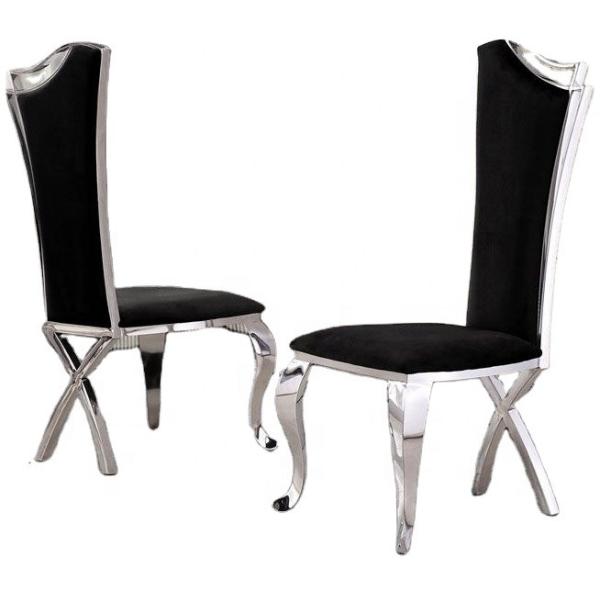 Modern sS Leg Velvet Fabric Upholstered Dining Chairs