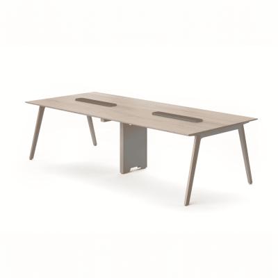 Conference Table Dual Tone Structure Flip Top Cable Access Aluminum Frame Professional Meeting Furniture DUAL
