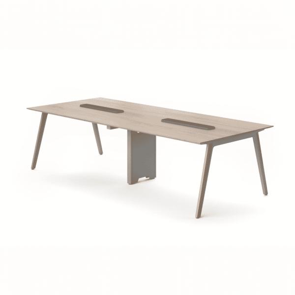 Conference Table Dual Tone Structure Flip Top Cable Access Aluminum Frame Professional Meeting Furniture DUAL
