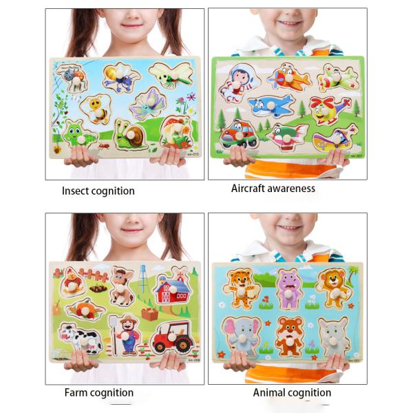 Игрушки Unisex 15cm деревянных животных мозаик деревянные воспитательные