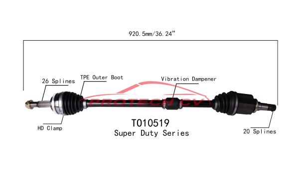 2003-2009 Toyota Front Right Cv Joint Cv Drive Shaft Cold Forging Grinding Process