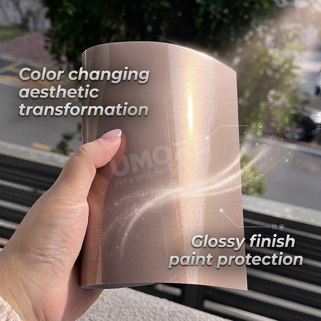 Glossy Transparent Self Healing TPU Car Paint Protection Film Color Changing
